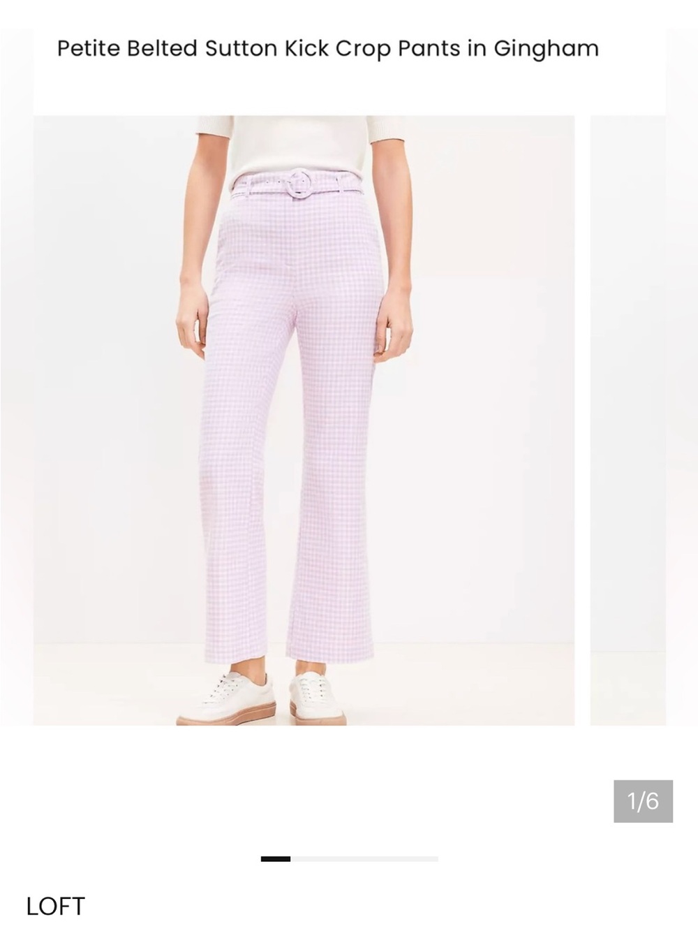 Loft Purple Gingham Pants
